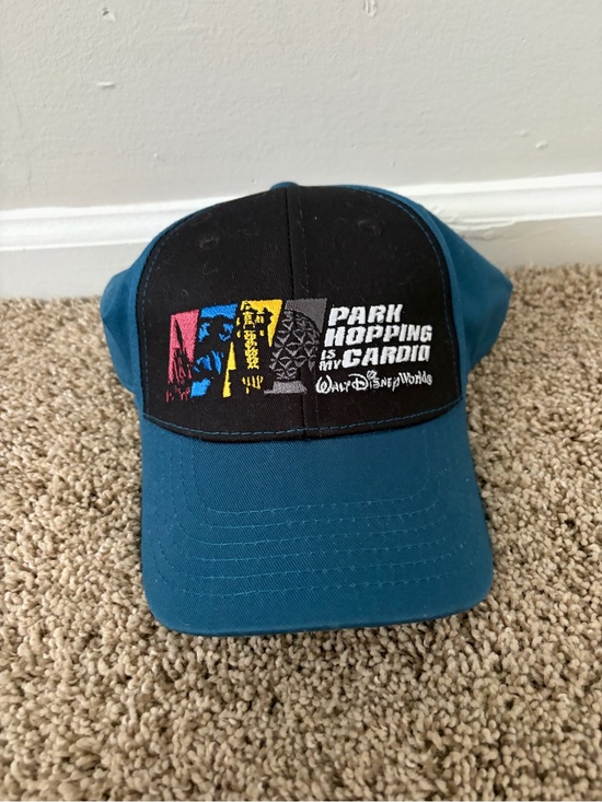 Disney Other - Disney Teal and Black 'Park Hopping Is My Cardio' Baseball Cap
